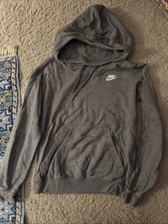 Nike Tops - Nike Gray Zip-Up Style Hoodie with White Logo